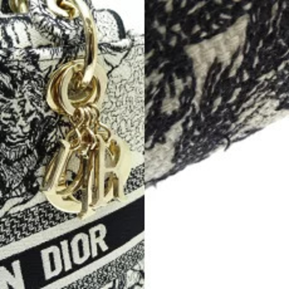 Christian Dior Lady Lite Handbag Canvas Ivory White - Picture 8 of 9